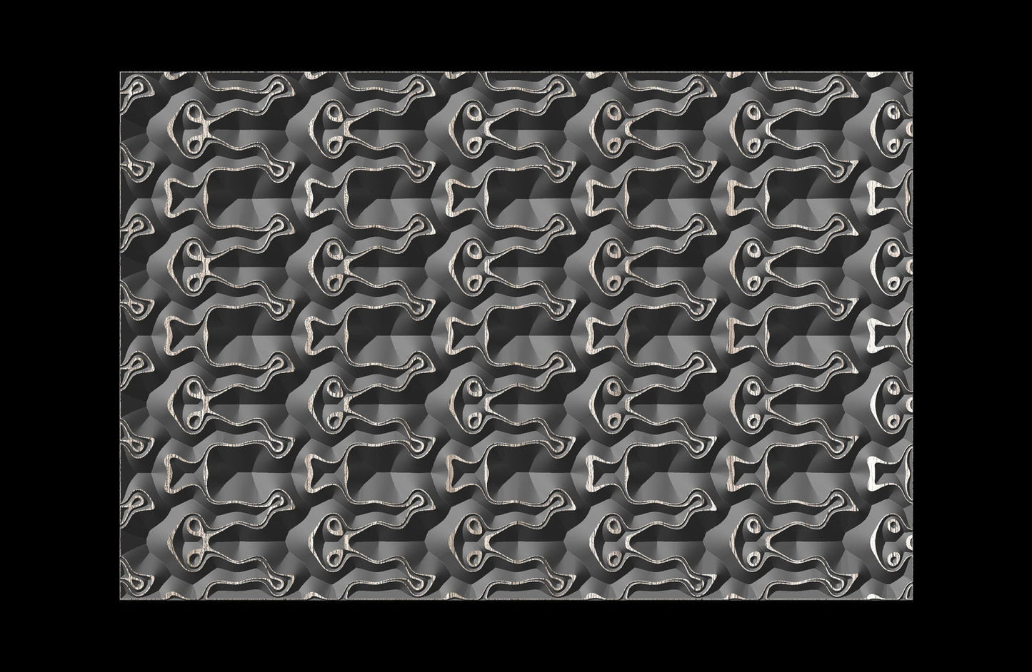 Jungle131-S7 Wavy pattern Vector file for V- bit carving with software Vectric Aspire, Cut3D, ArtCAM - Bonitum CNC Model Studio