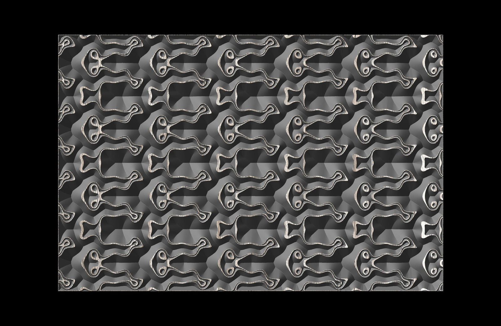 Jungle131-S7 Wavy pattern Vector file for V- bit carving with software Vectric Aspire, Cut3D, ArtCAM - Bonitum CNC Model Studio