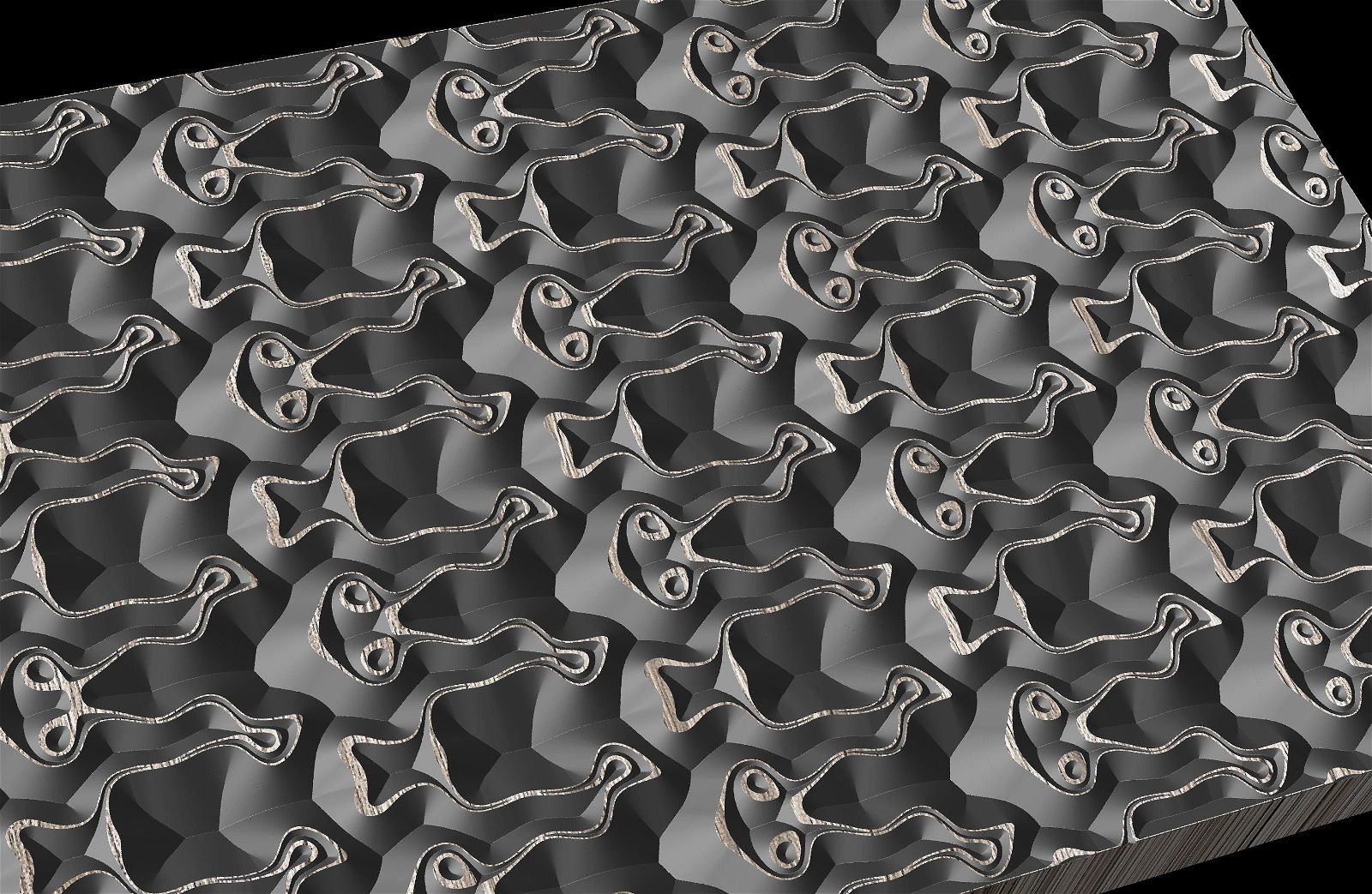 Jungle131-S7 Wavy pattern Vector file for V- bit carving with software Vectric Aspire, Cut3D, ArtCAM - Bonitum CNC Model Studio