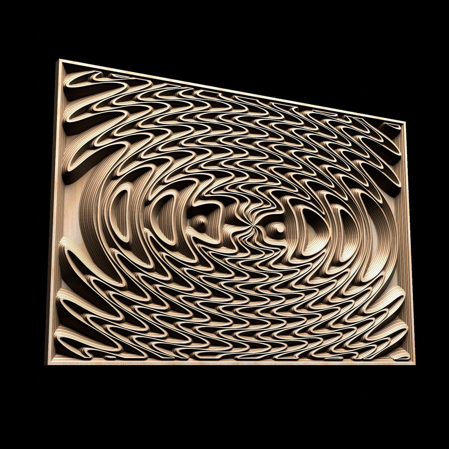 Jungle137-S9 Wavy pattern Vector file for V- bit carving with software Vectric Aspire, Cut3D, ArtCAM - Bonitum CNC Model Studio