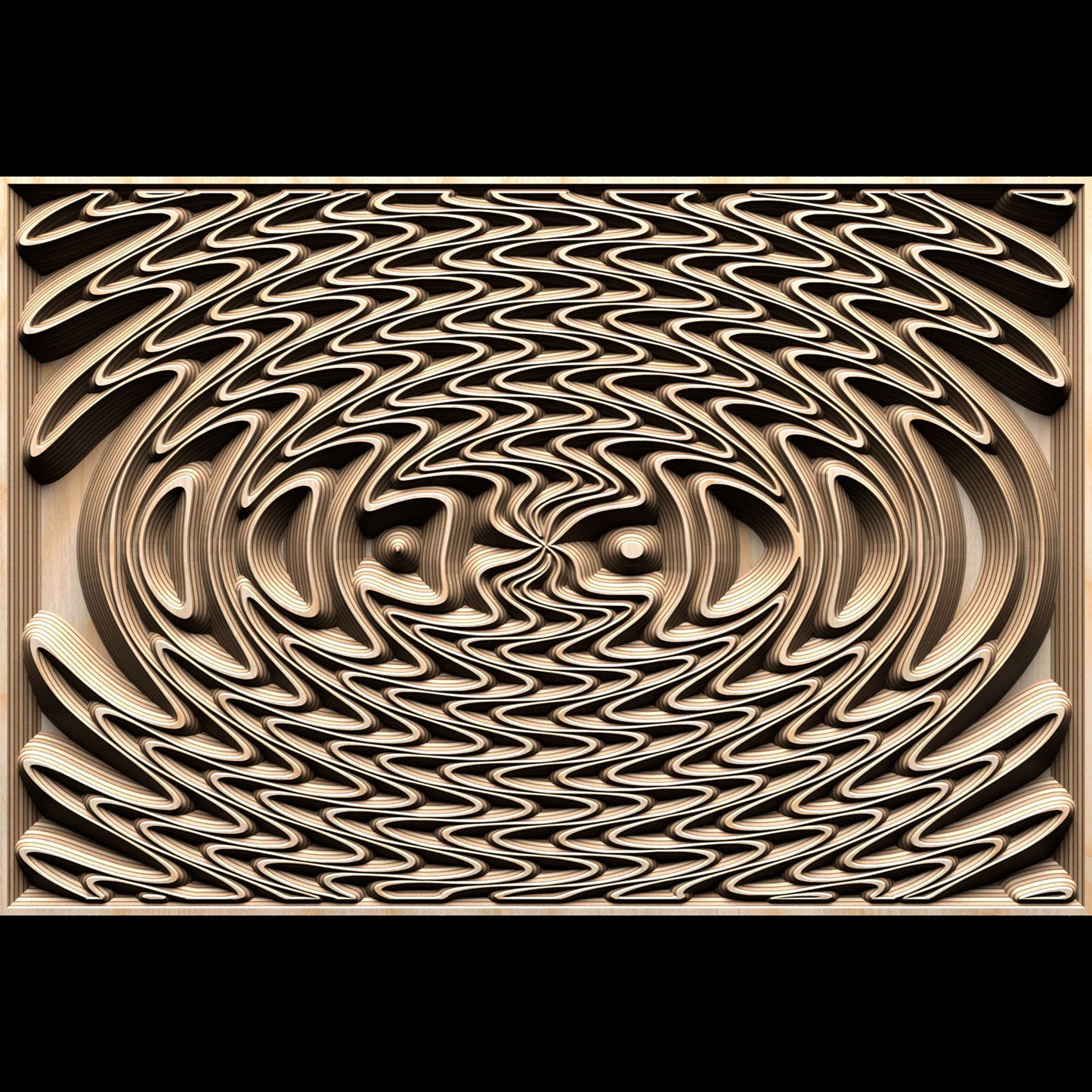 Jungle137-S9 Wavy pattern Vector file for V- bit carving with software Vectric Aspire, Cut3D, ArtCAM - Bonitum CNC Model Studio