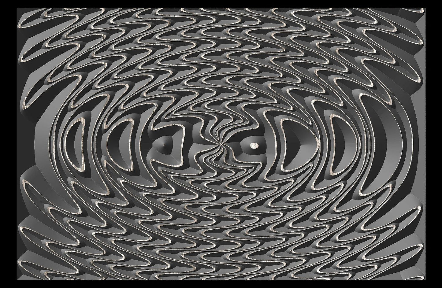Jungle137-S9 Wavy pattern Vector file for V- bit carving with software Vectric Aspire, Cut3D, ArtCAM - Bonitum CNC Model Studio