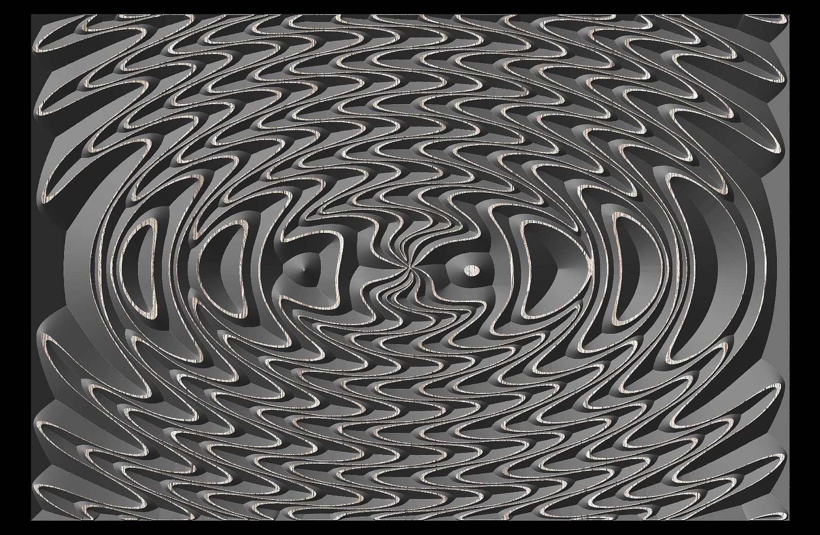 Jungle137-S9 Wavy pattern Vector file for V- bit carving with software Vectric Aspire, Cut3D, ArtCAM - Bonitum CNC Model Studio