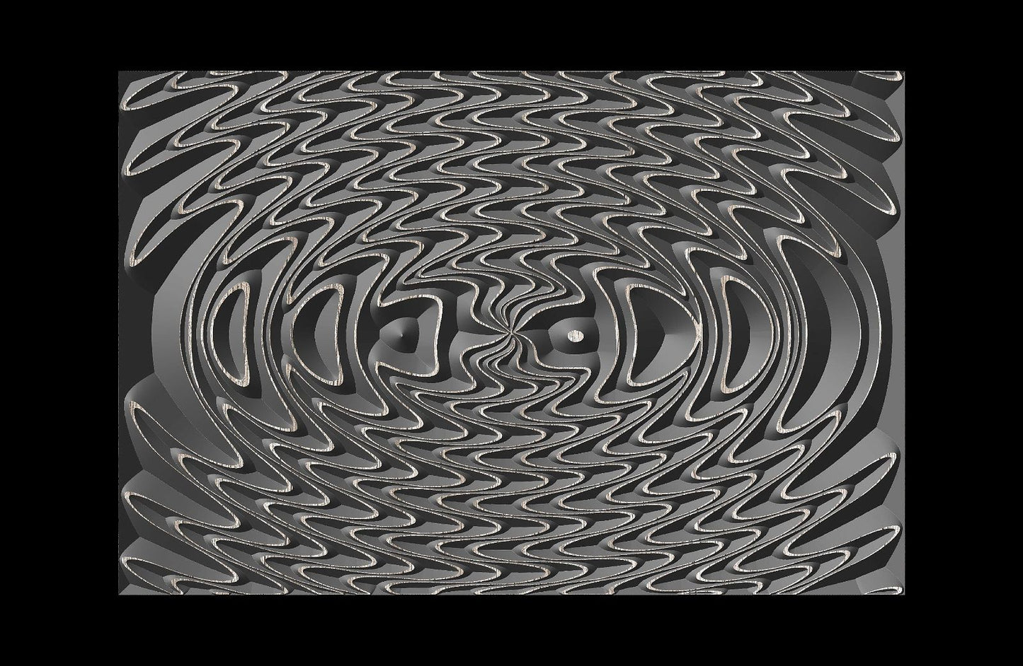 Jungle137-S9 Wavy pattern Vector file for V- bit carving with software Vectric Aspire, Cut3D, ArtCAM - Bonitum CNC Model Studio