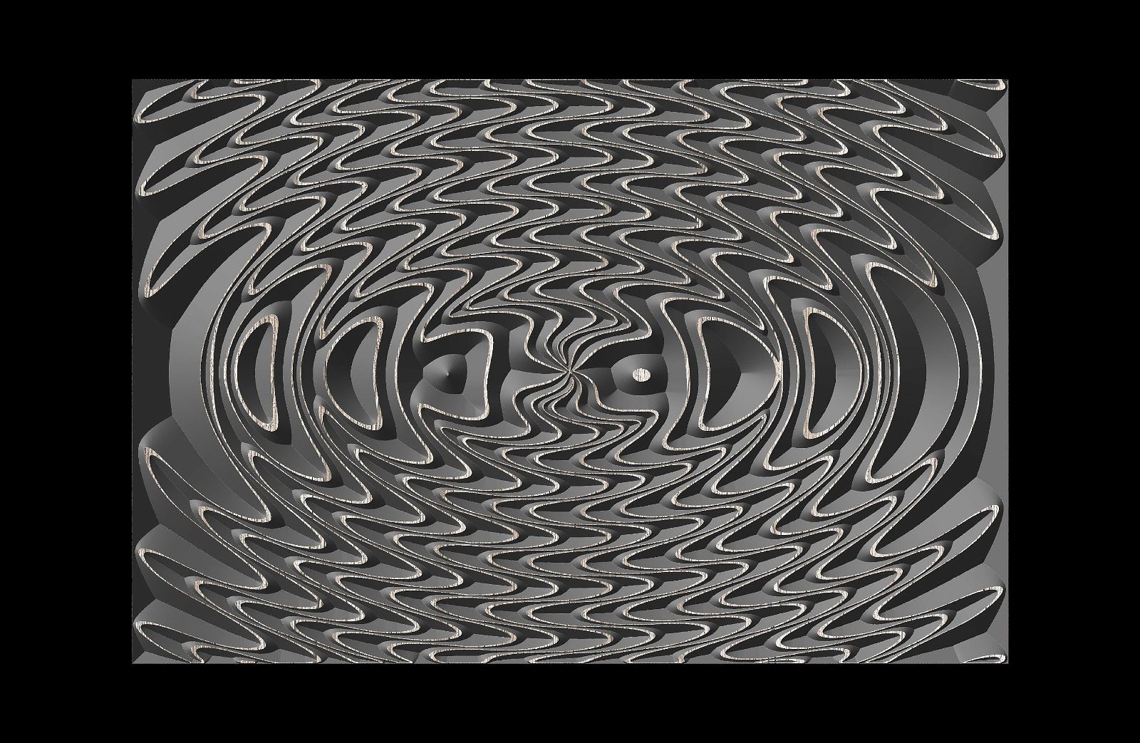 Jungle137-S9 Wavy pattern Vector file for V- bit carving with software Vectric Aspire, Cut3D, ArtCAM - Bonitum CNC Model Studio