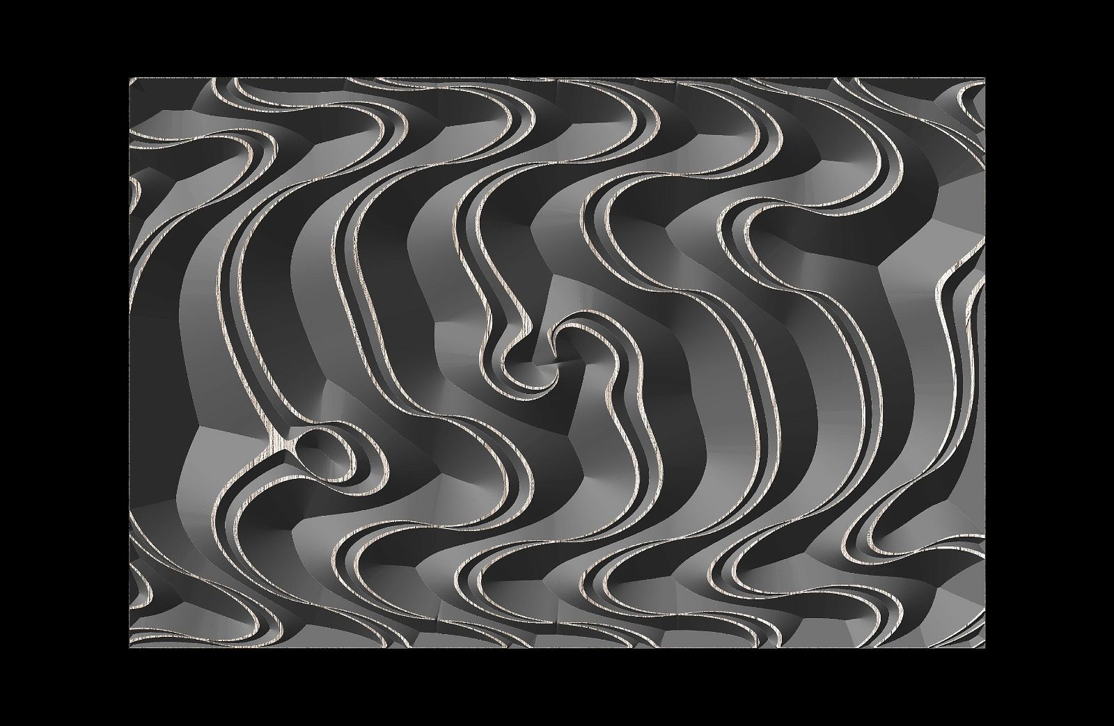 Jungle140-S5 Wavy pattern Vector file for V- bit carving with software Vectric Aspire, Cut3D, ArtCAM - Bonitum CNC Model Studio