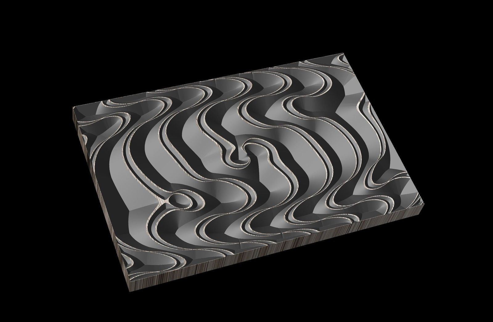 Jungle140-S5 Wavy pattern Vector file for V- bit carving with software Vectric Aspire, Cut3D, ArtCAM - Bonitum CNC Model Studio