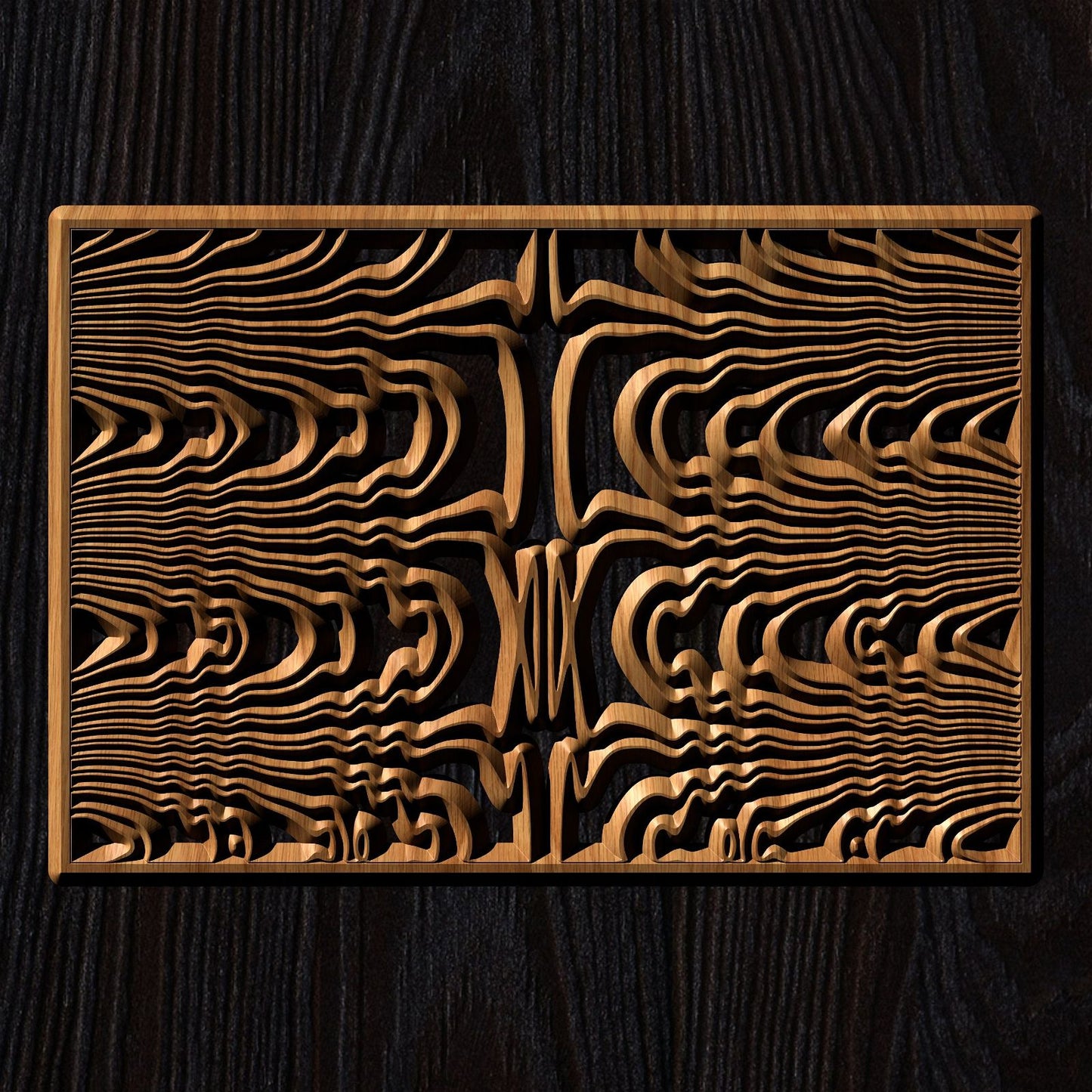 Jungle144-S10 Wavy pattern Vector file for V- bit carving with software Vectric Aspire, Cut3D, ArtCAM - Bonitum CNC Model Studio