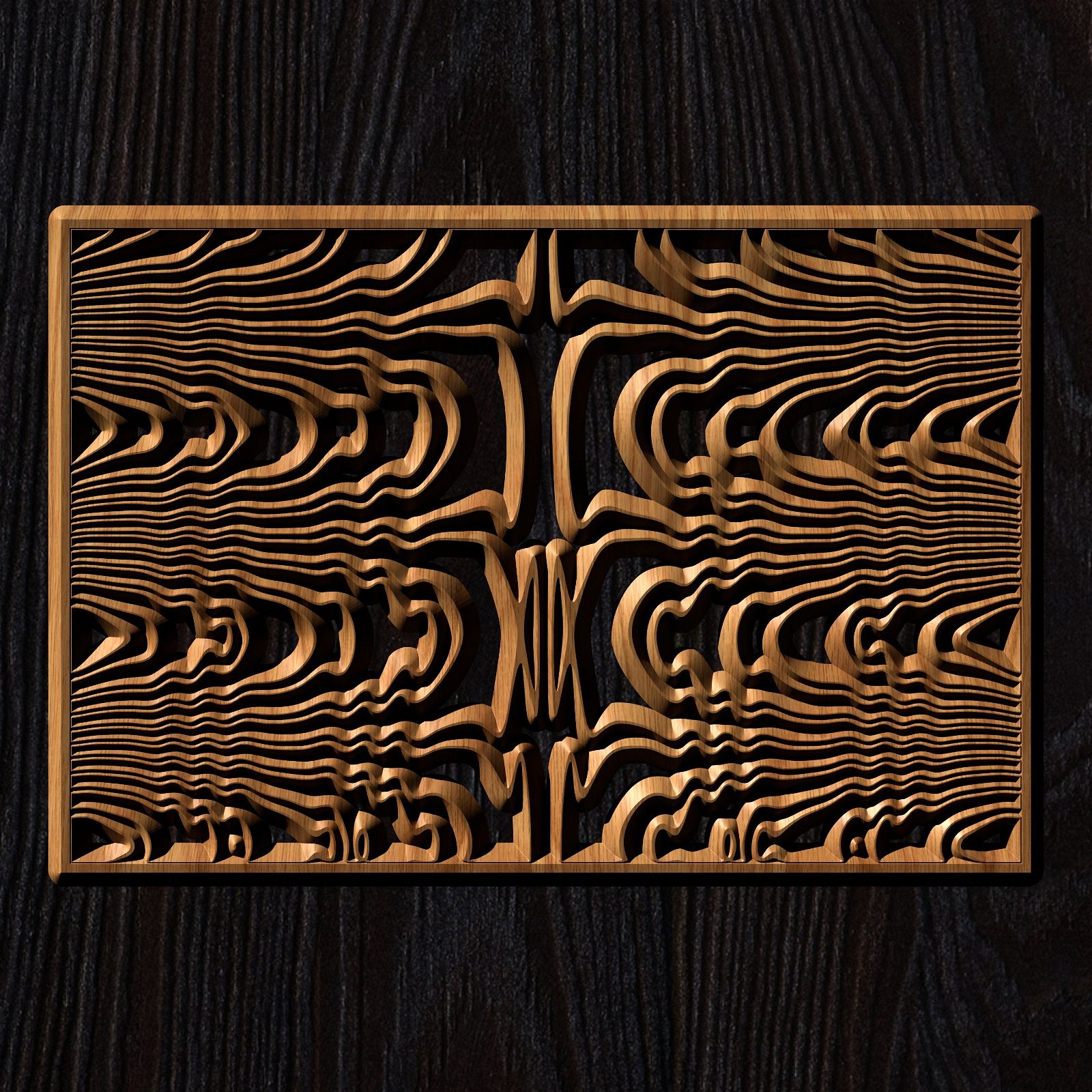 Jungle144-S10 Wavy pattern Vector file for V- bit carving with software Vectric Aspire, Cut3D, ArtCAM - Bonitum CNC Model Studio