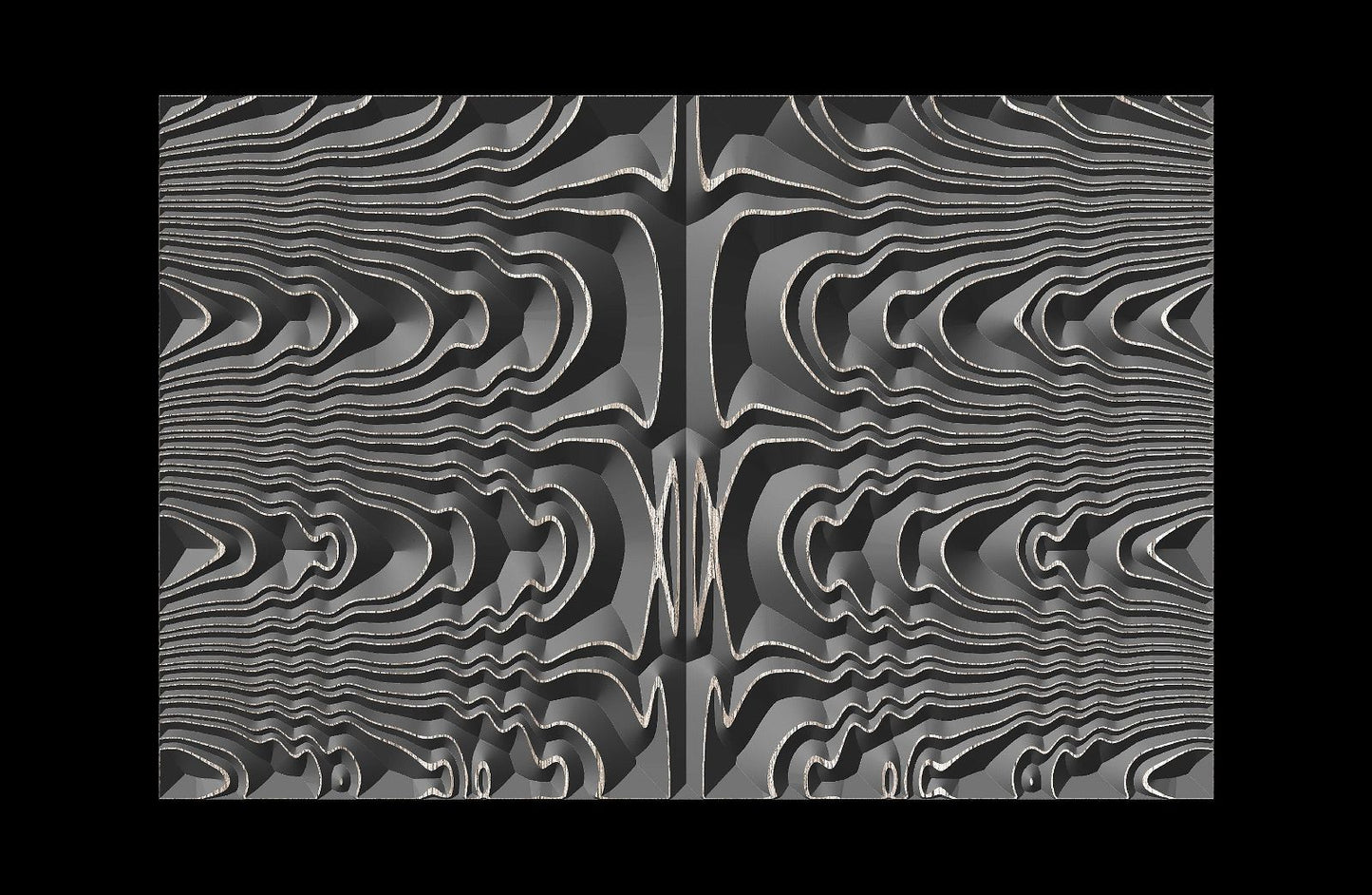 Jungle144-S10 Wavy pattern Vector file for V- bit carving with software Vectric Aspire, Cut3D, ArtCAM - Bonitum CNC Model Studio