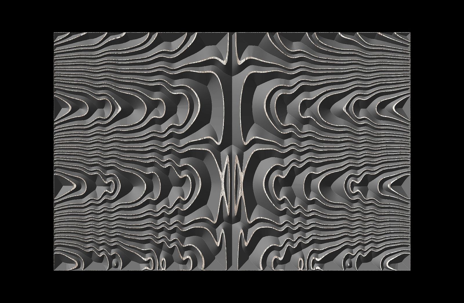 Jungle144-S10 Wavy pattern Vector file for V- bit carving with software Vectric Aspire, Cut3D, ArtCAM - Bonitum CNC Model Studio