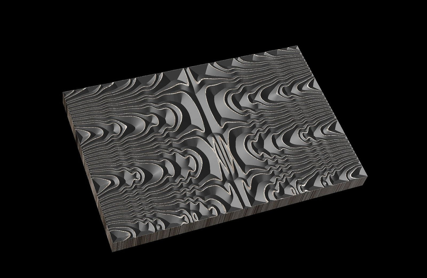 Jungle144-S10 Wavy pattern Vector file for V- bit carving with software Vectric Aspire, Cut3D, ArtCAM - Bonitum CNC Model Studio