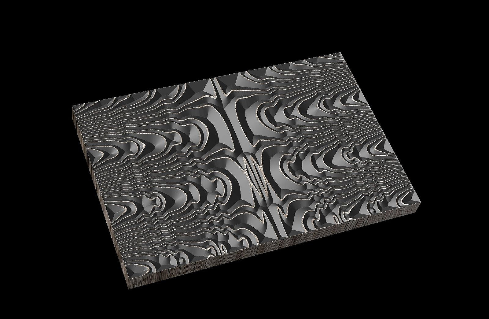 Jungle144-S10 Wavy pattern Vector file for V- bit carving with software Vectric Aspire, Cut3D, ArtCAM - Bonitum CNC Model Studio