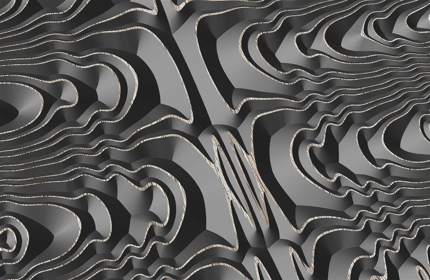 Jungle144-S10 Wavy pattern Vector file for V- bit carving with software Vectric Aspire, Cut3D, ArtCAM - Bonitum CNC Model Studio