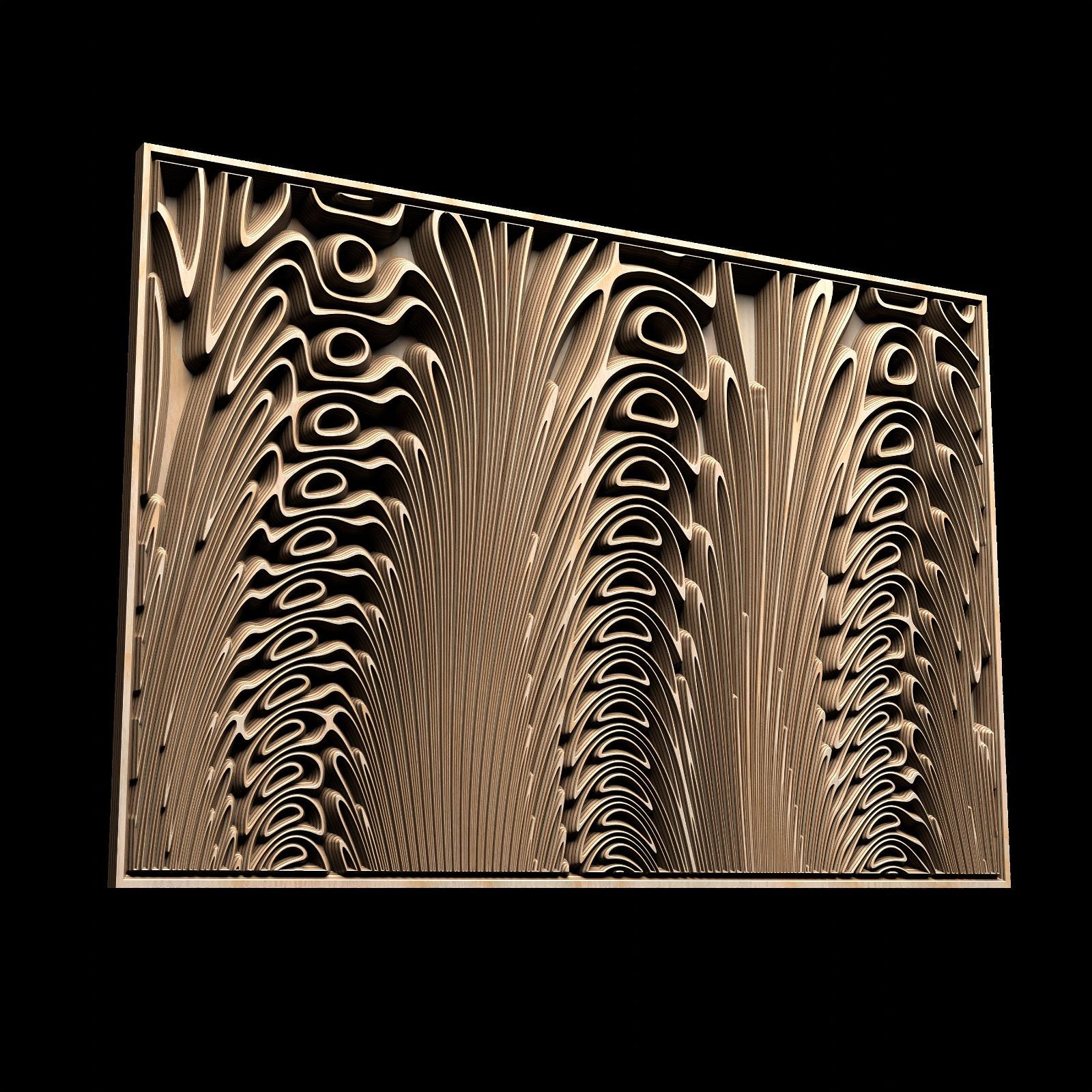 Jungle151S11 Wavy pattern Vector file for V- bit carving with software Vectric Aspire, Cut3D, ArtCAM - Bonitum CNC Model Studio