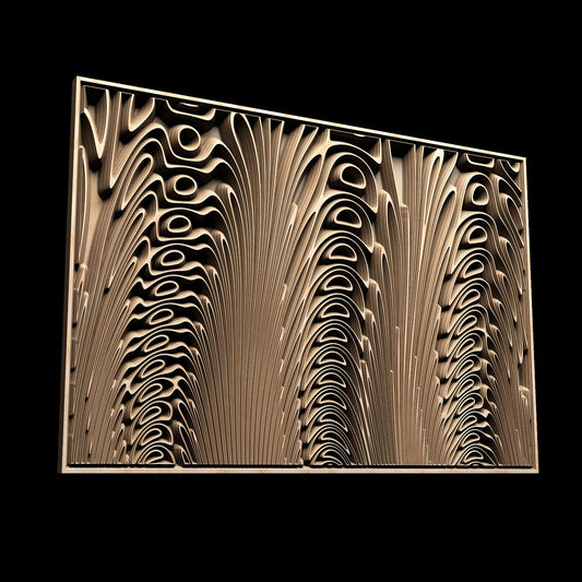 Jungle151S11 Wavy pattern Vector file for V- bit carving with software Vectric Aspire, Cut3D, ArtCAM - Bonitum CNC Model Studio