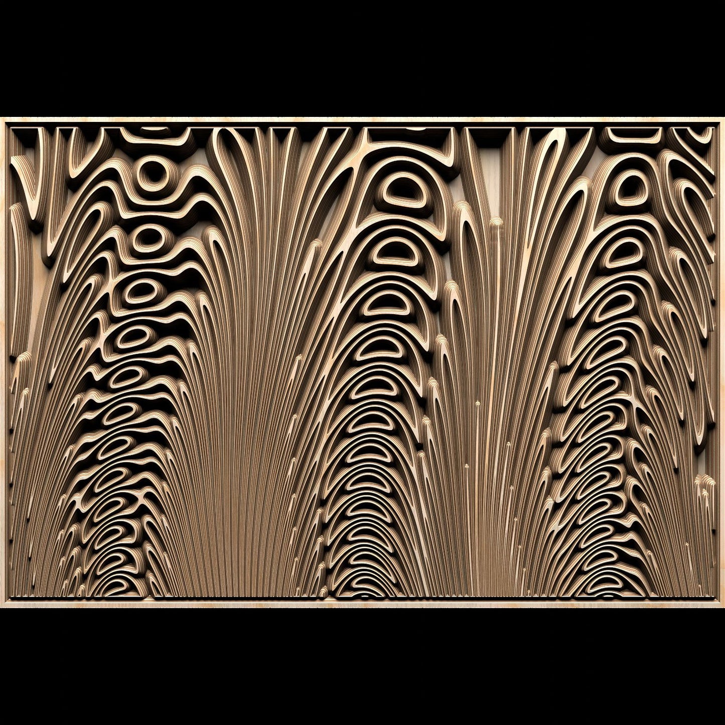 Jungle151S11 Wavy pattern Vector file for V- bit carving with software Vectric Aspire, Cut3D, ArtCAM - Bonitum CNC Model Studio