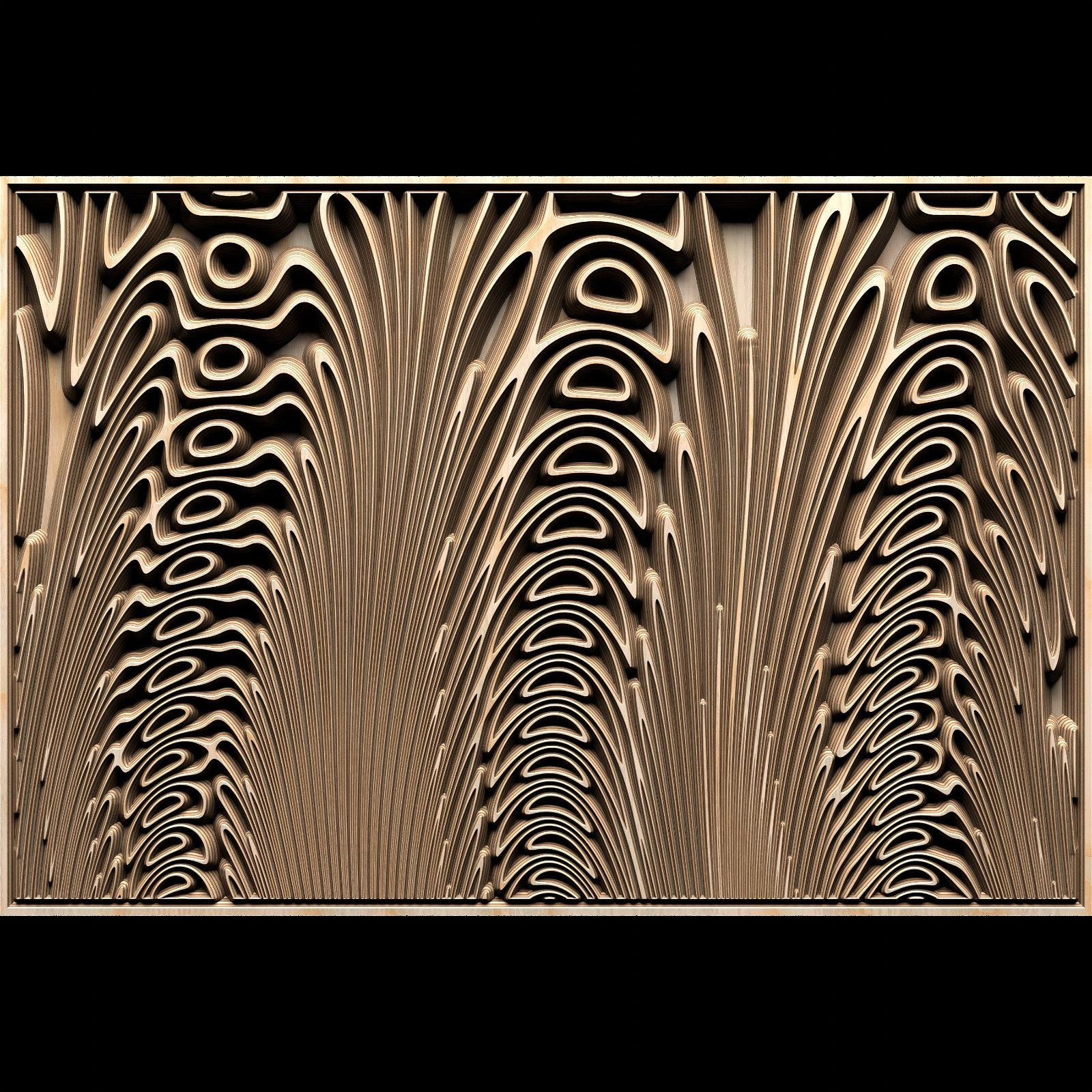 Jungle151S11 Wavy pattern Vector file for V- bit carving with software Vectric Aspire, Cut3D, ArtCAM - Bonitum CNC Model Studio