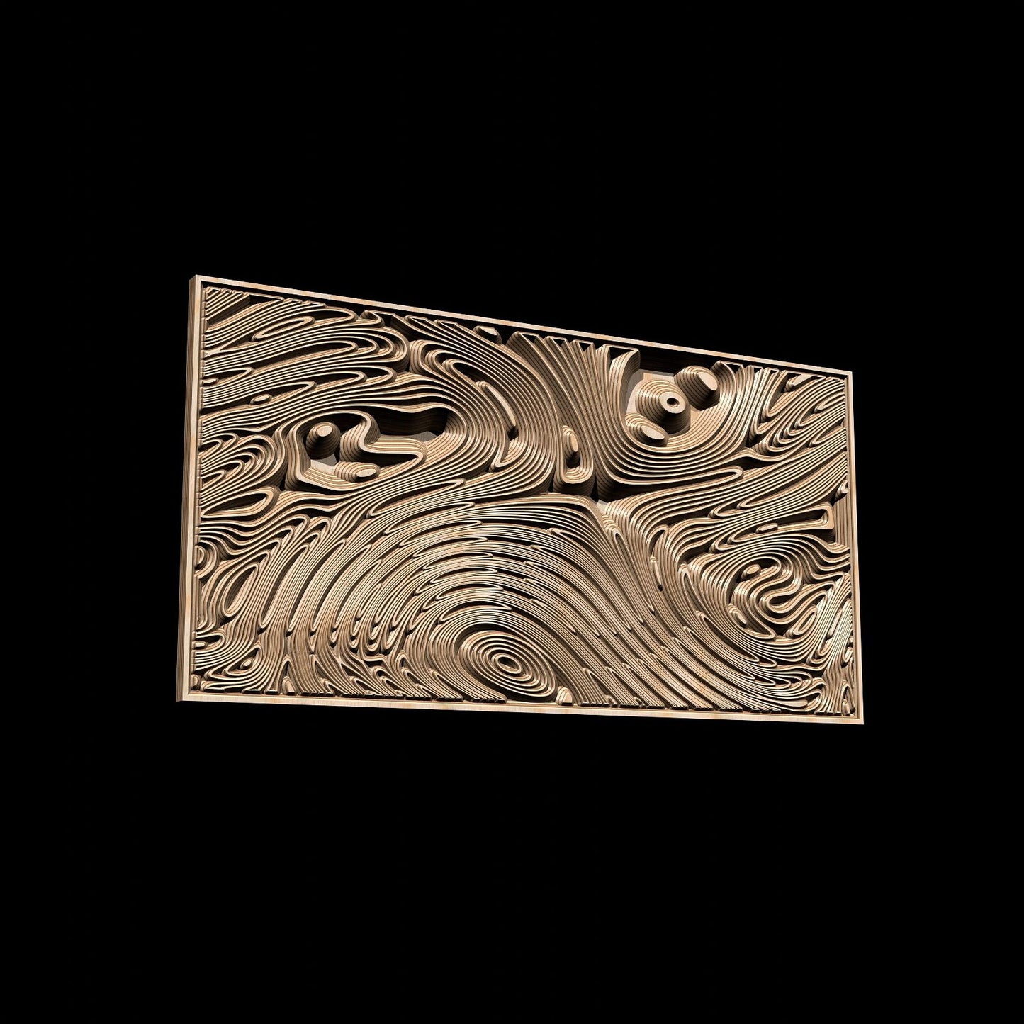 Jungle154S9 Wavy pattern Vector file for V- bit carving with software Vectric Aspire, Cut3D, ArtCAM - Bonitum CNC Model Studio