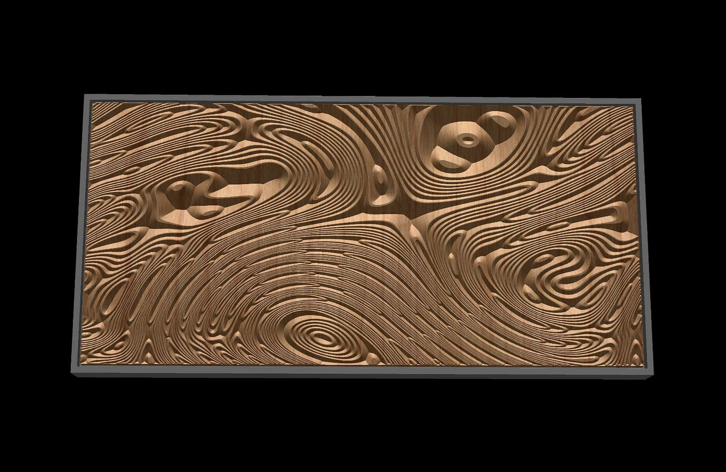 Jungle154S9 Wavy pattern Vector file for V- bit carving with software Vectric Aspire, Cut3D, ArtCAM - Bonitum CNC Model Studio