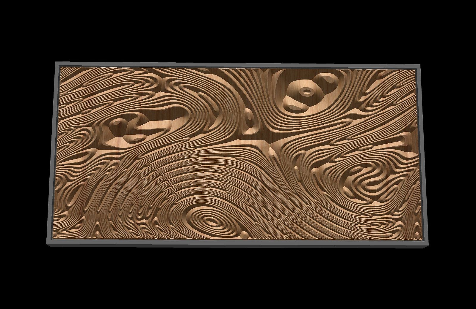 Jungle154S9 Wavy pattern Vector file for V- bit carving with software Vectric Aspire, Cut3D, ArtCAM - Bonitum CNC Model Studio