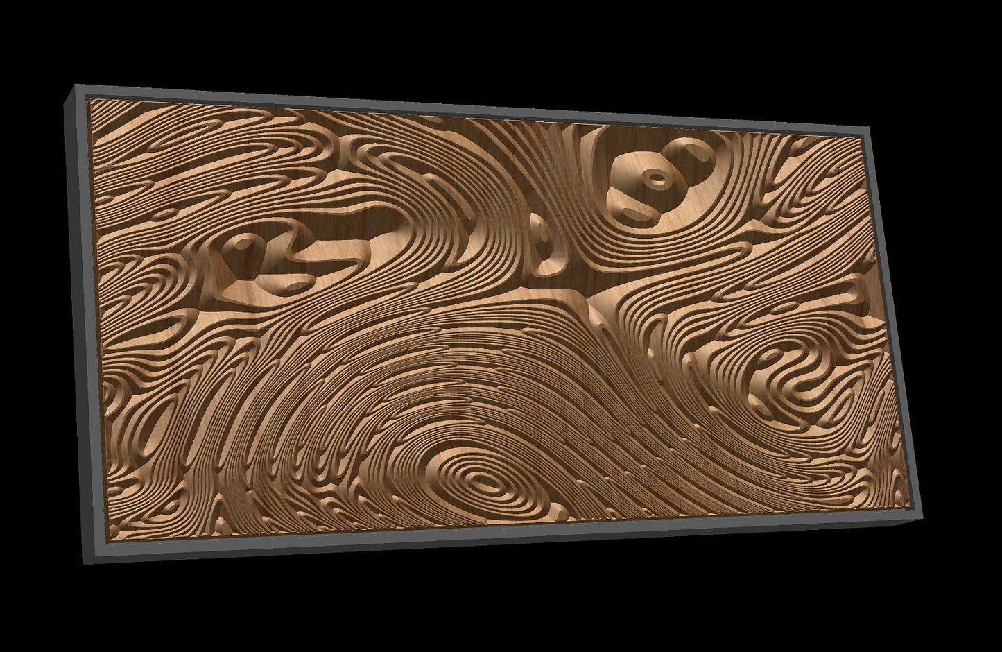 Jungle154S9 Wavy pattern Vector file for V- bit carving with software Vectric Aspire, Cut3D, ArtCAM - Bonitum CNC Model Studio