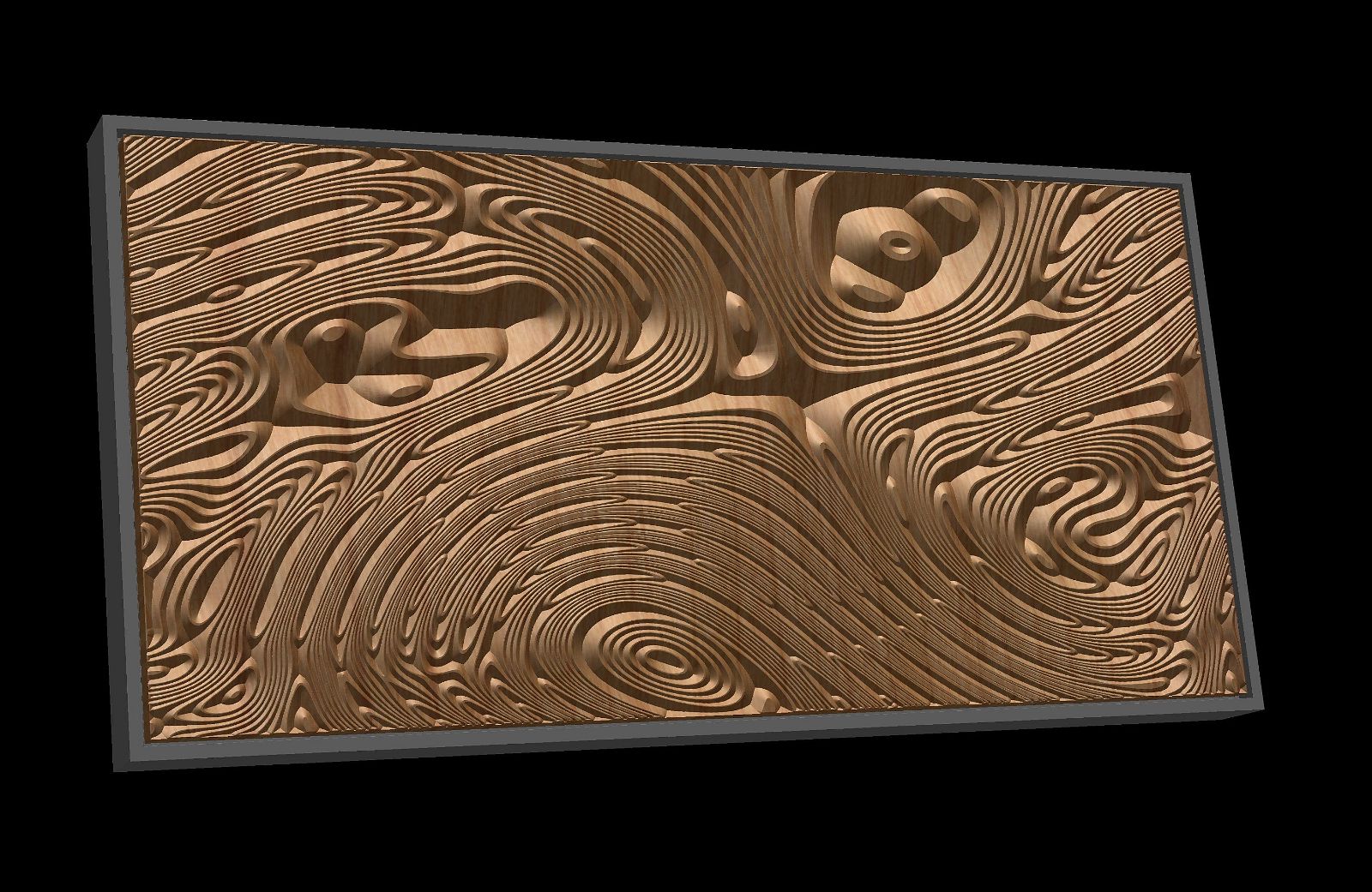 Jungle154S9 Wavy pattern Vector file for V- bit carving with software Vectric Aspire, Cut3D, ArtCAM - Bonitum CNC Model Studio