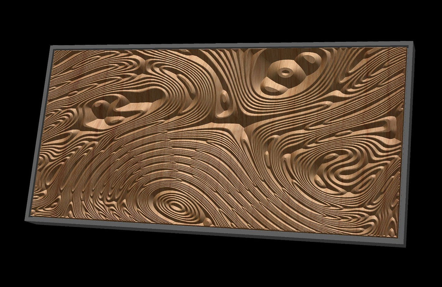 Jungle154S9 Wavy pattern Vector file for V- bit carving with software Vectric Aspire, Cut3D, ArtCAM - Bonitum CNC Model Studio