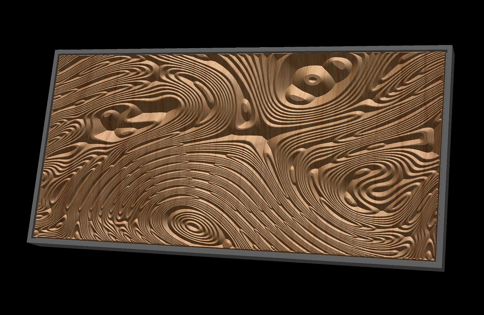 Jungle154S9 Wavy pattern Vector file for V- bit carving with software Vectric Aspire, Cut3D, ArtCAM - Bonitum CNC Model Studio