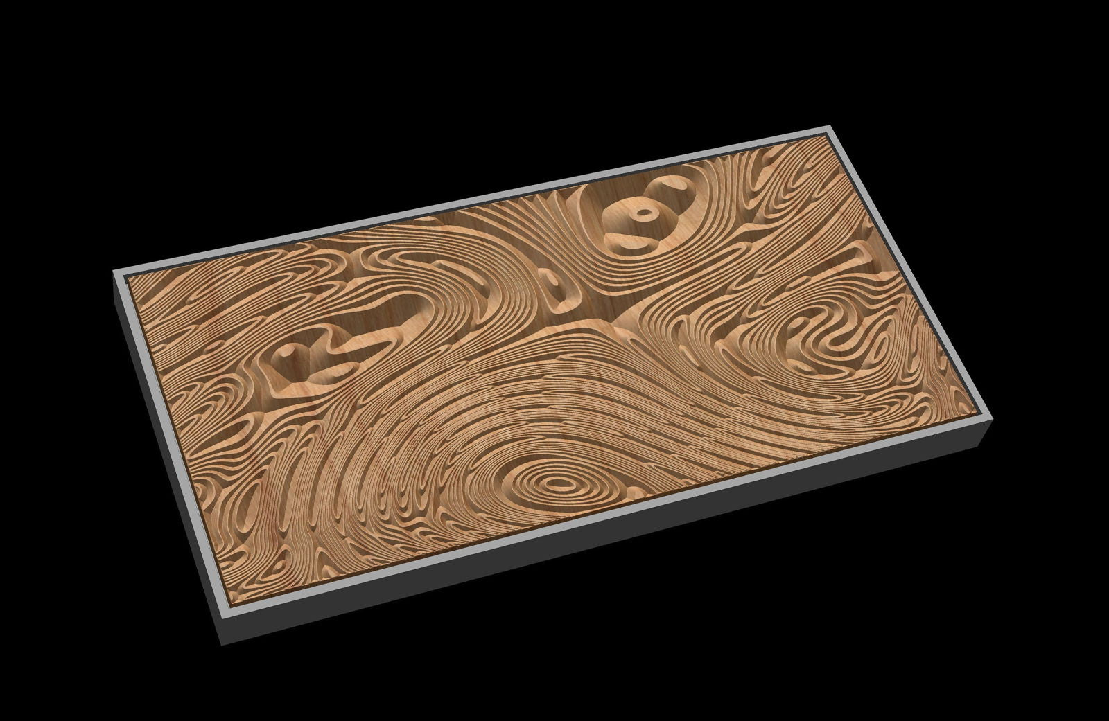 Jungle154S9 Wavy pattern Vector file for V- bit carving with software Vectric Aspire, Cut3D, ArtCAM - Bonitum CNC Model Studio