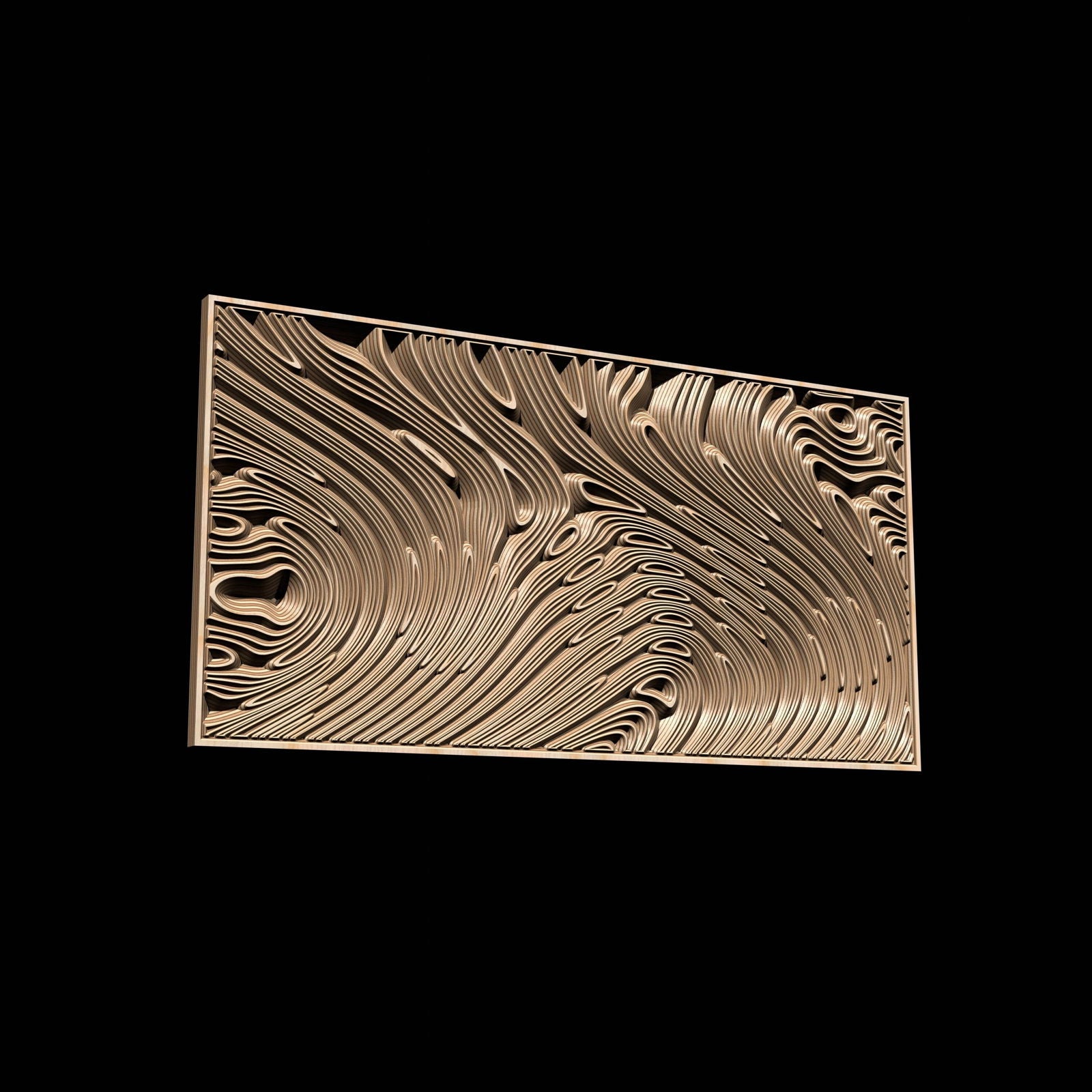 Jungle158S10 Wavy pattern Vector file for V- bit carving with software Vectric Aspire, Cut3D, ArtCAM - Bonitum CNC Model Studio