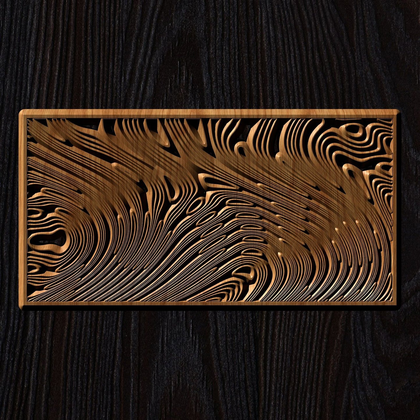Jungle158S10 Wavy pattern Vector file for V- bit carving with software Vectric Aspire, Cut3D, ArtCAM - Bonitum CNC Model Studio