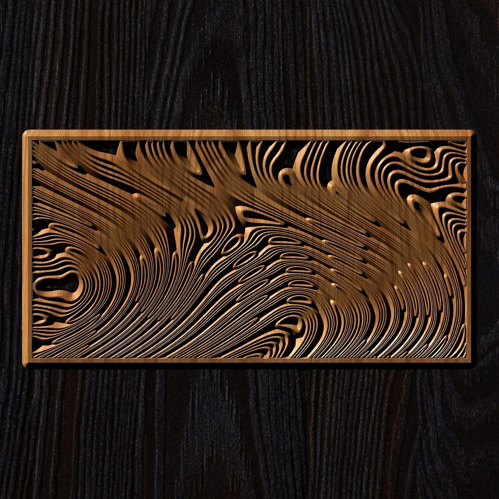 Jungle158S10 Wavy pattern Vector file for V- bit carving with software Vectric Aspire, Cut3D, ArtCAM - Bonitum CNC Model Studio