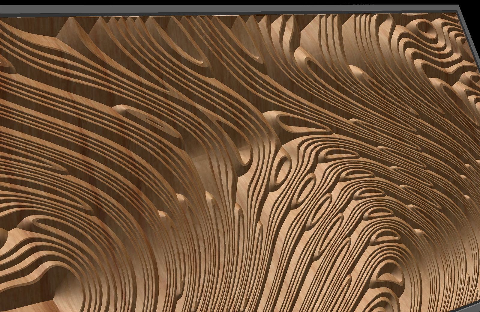 Jungle158S10 Wavy pattern Vector file for V- bit carving with software Vectric Aspire, Cut3D, ArtCAM - Bonitum CNC Model Studio