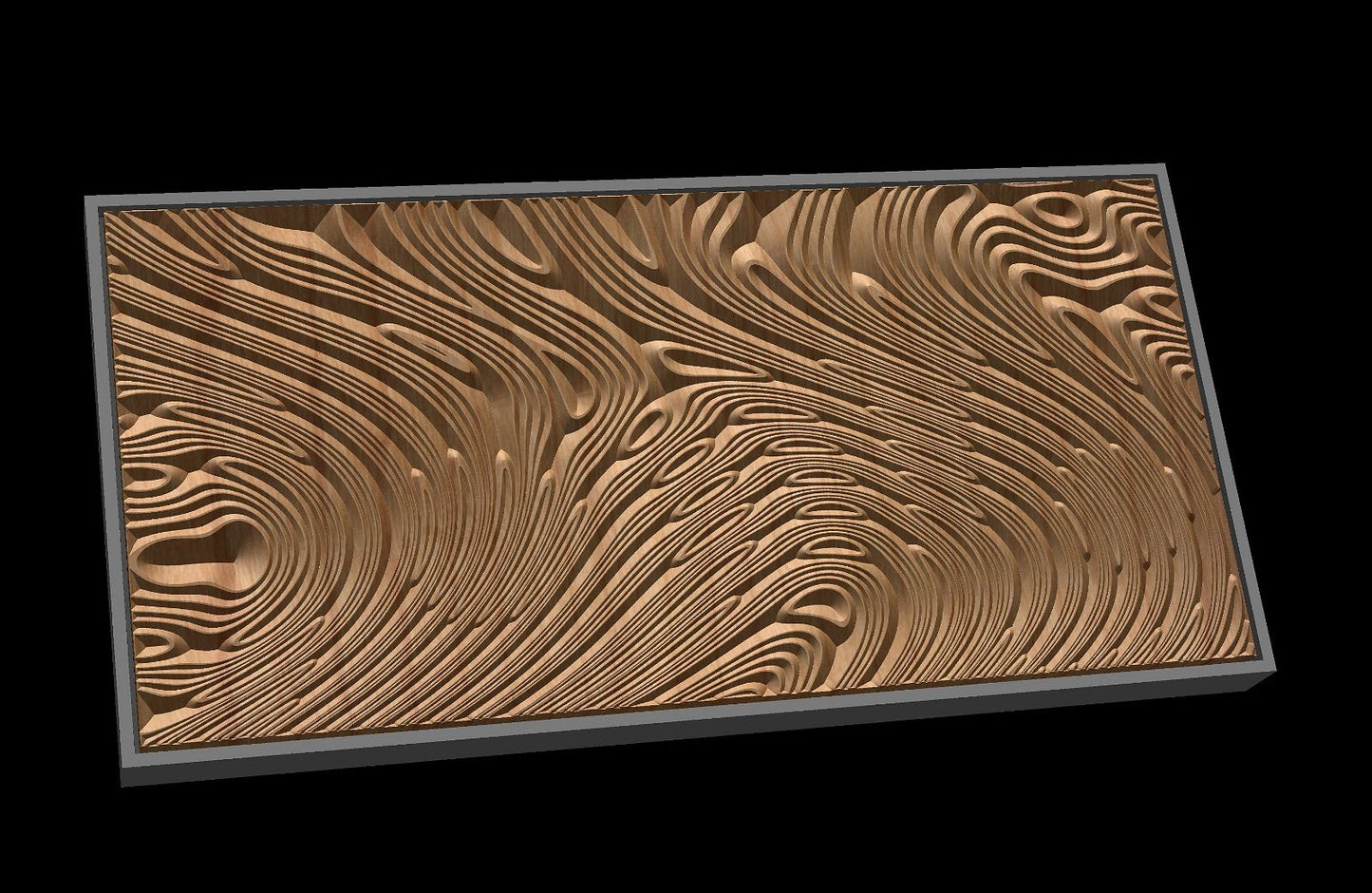 Jungle158S10 Wavy pattern Vector file for V- bit carving with software Vectric Aspire, Cut3D, ArtCAM - Bonitum CNC Model Studio