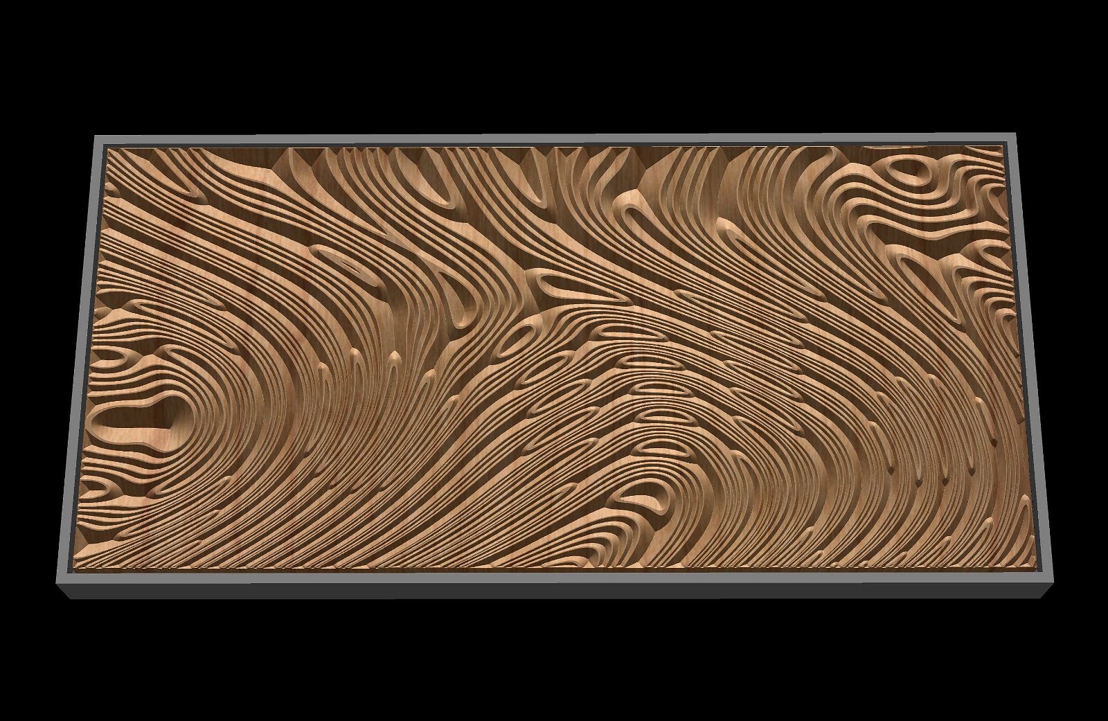 Jungle158S10 Wavy pattern Vector file for V- bit carving with software Vectric Aspire, Cut3D, ArtCAM - Bonitum CNC Model Studio