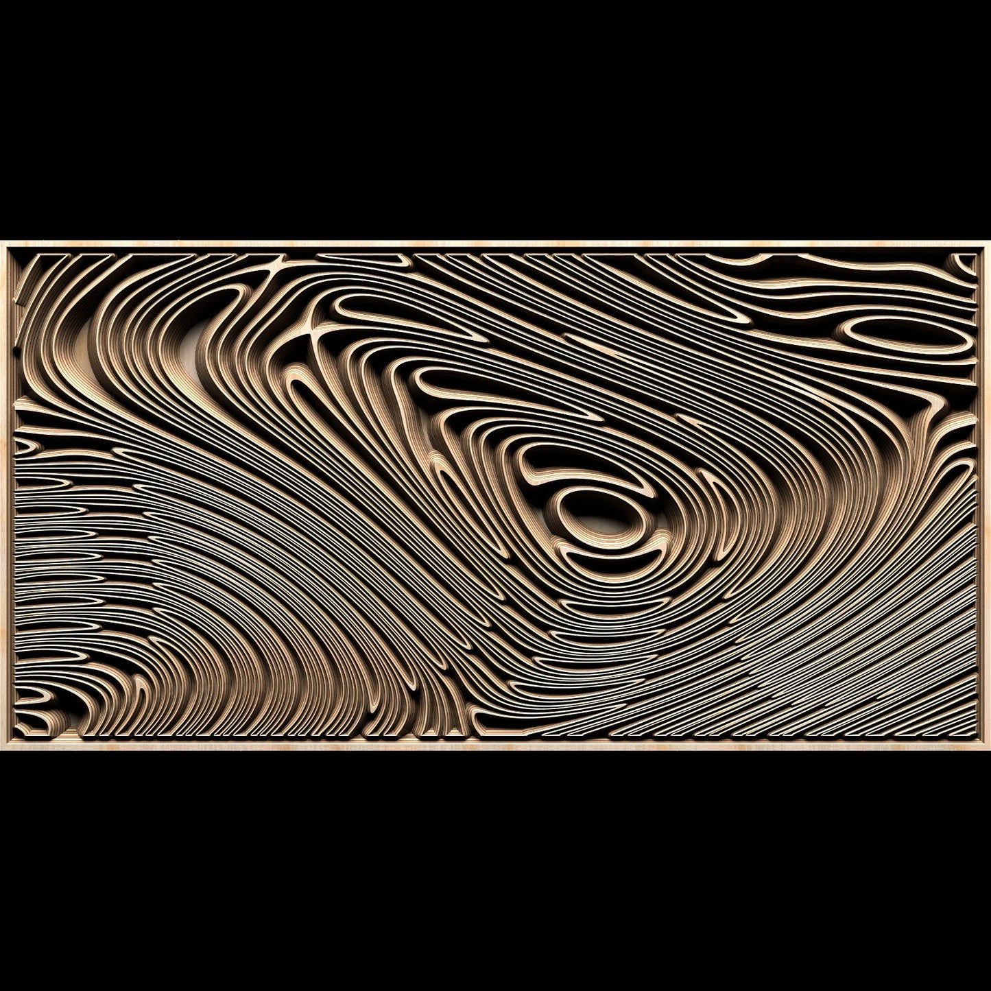 Jungle160S8 Wavy pattern Vector file for V- bit carving with software Vectric Aspire, Cut3D, ArtCAM - Bonitum CNC Model Studio