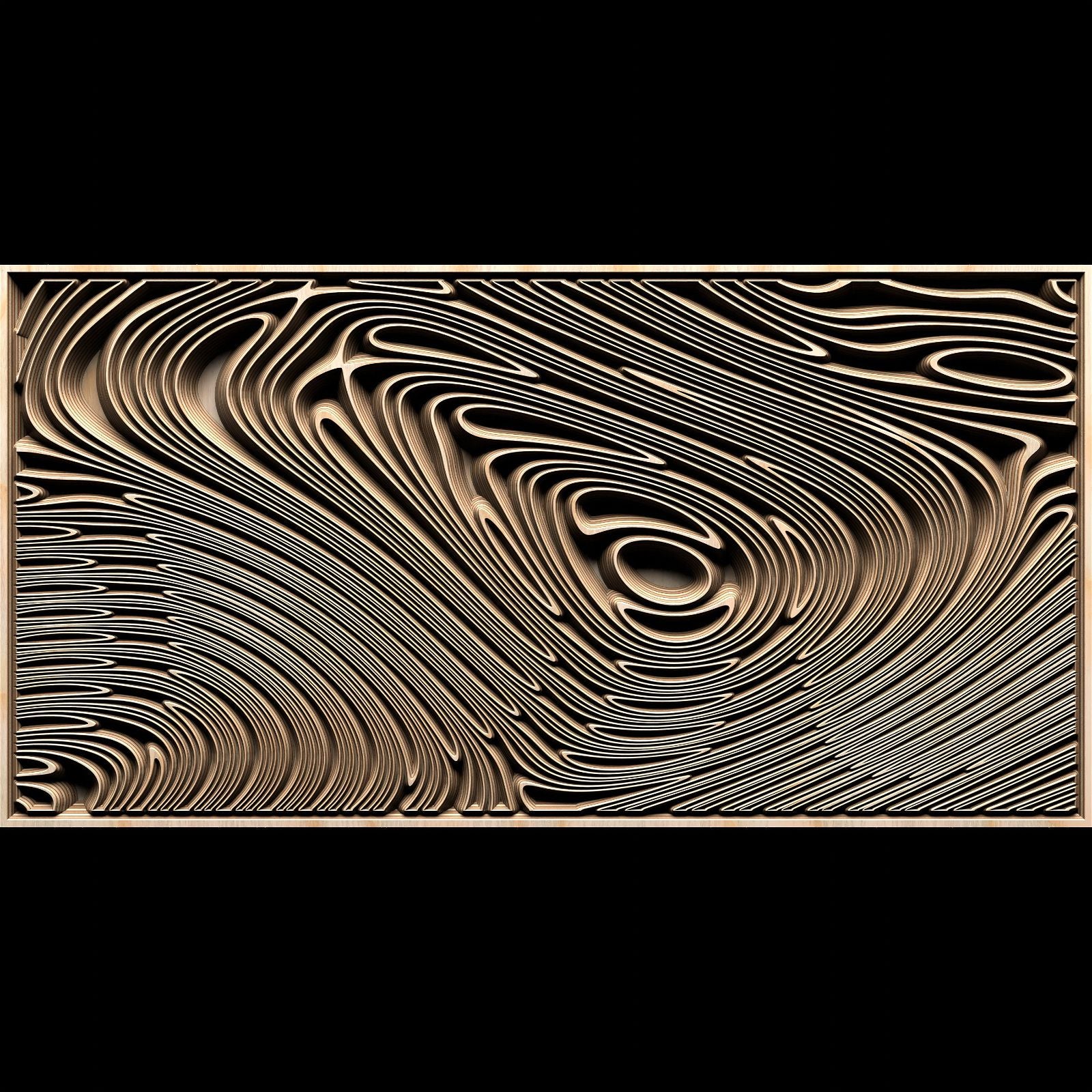 Jungle160S8 Wavy pattern Vector file for V- bit carving with software Vectric Aspire, Cut3D, ArtCAM - Bonitum CNC Model Studio
