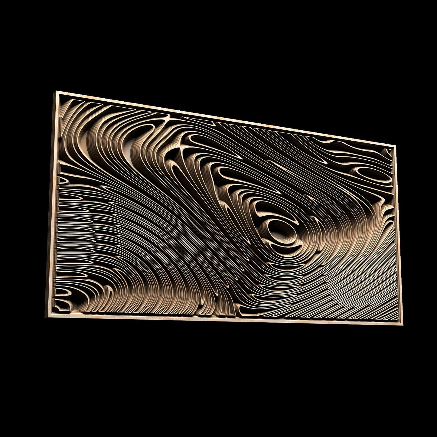 Jungle160S8 Wavy pattern Vector file for V- bit carving with software Vectric Aspire, Cut3D, ArtCAM - Bonitum CNC Model Studio