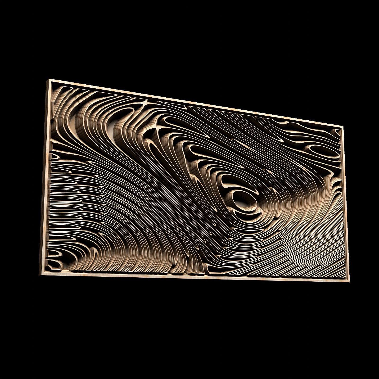 Jungle160S8 Wavy pattern Vector file for V- bit carving with software Vectric Aspire, Cut3D, ArtCAM - Bonitum CNC Model Studio