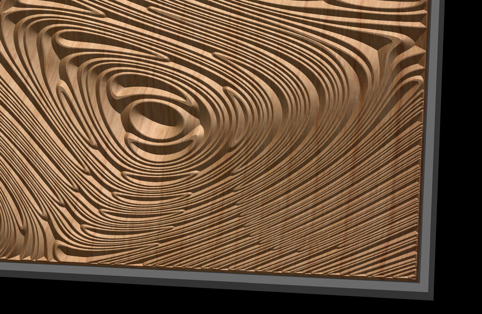 Jungle160S8 Wavy pattern Vector file for V- bit carving with software Vectric Aspire, Cut3D, ArtCAM - Bonitum CNC Model Studio