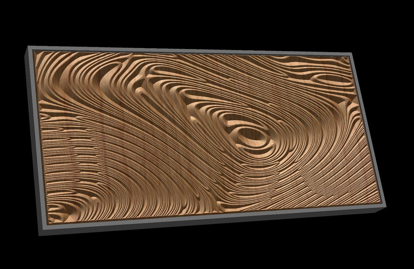 Jungle160S8 Wavy pattern Vector file for V- bit carving with software Vectric Aspire, Cut3D, ArtCAM - Bonitum CNC Model Studio