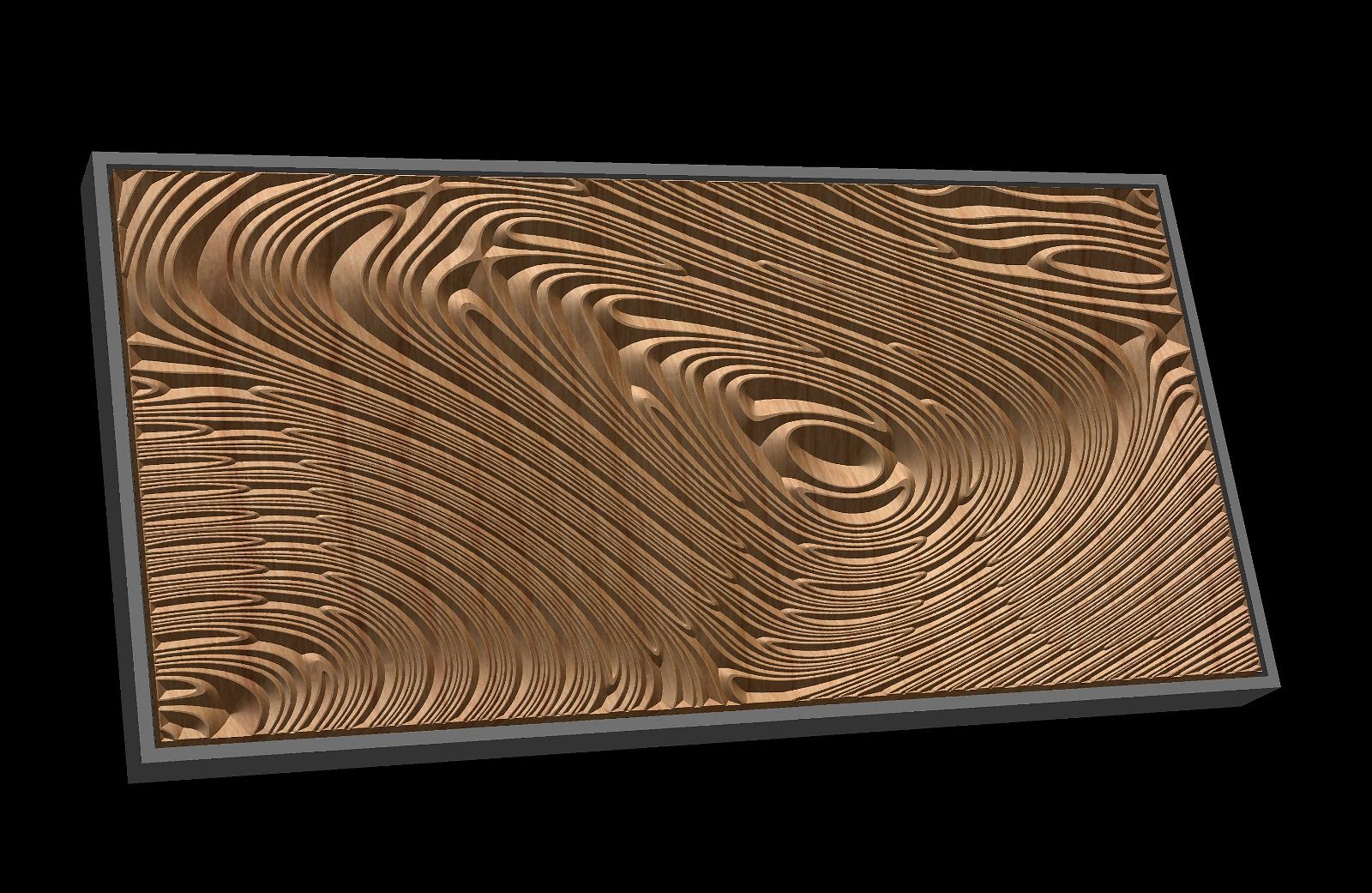 Jungle160S8 Wavy pattern Vector file for V- bit carving with software Vectric Aspire, Cut3D, ArtCAM - Bonitum CNC Model Studio