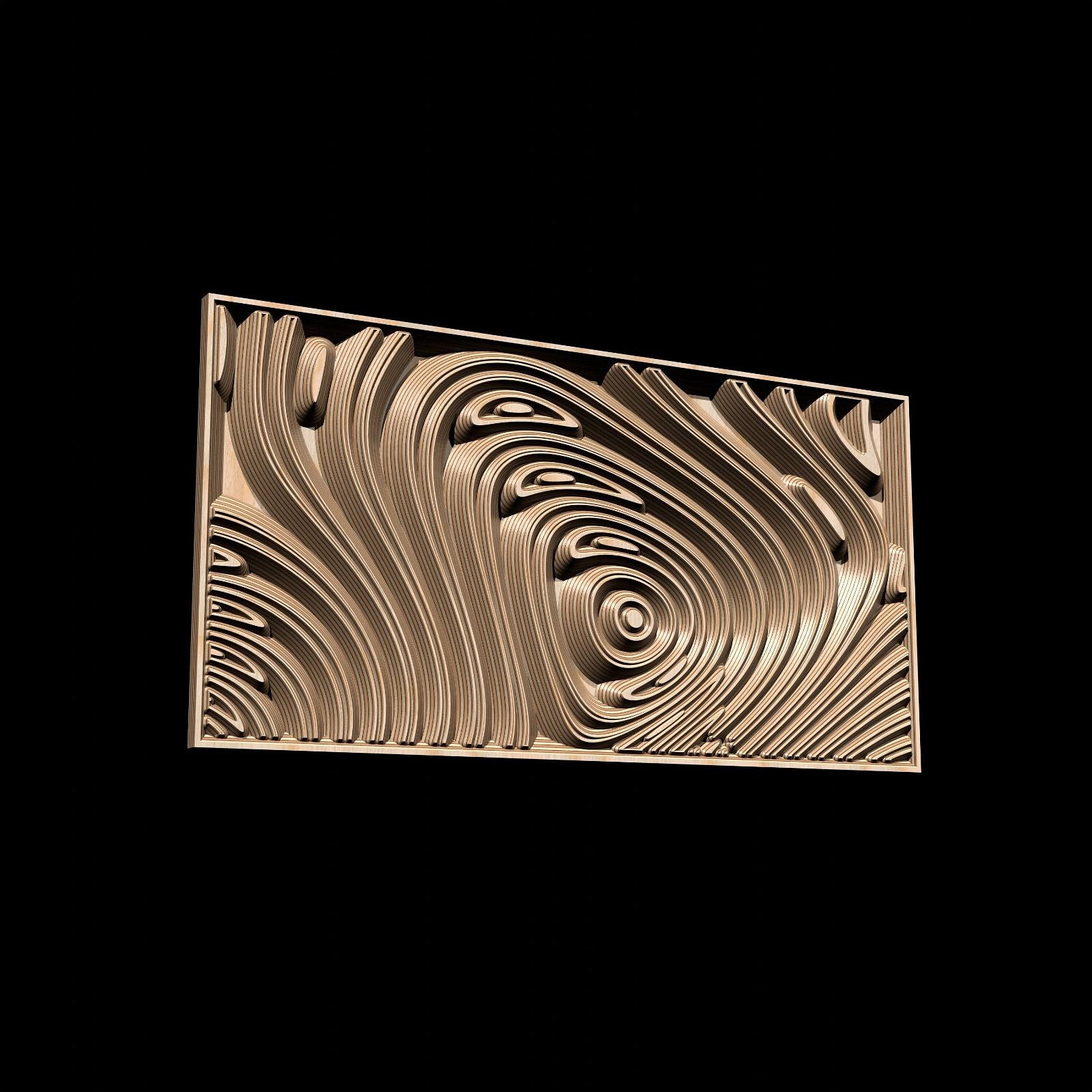 Jungle161S12 Wavy pattern Vector file for V- bit carving with software Vectric Aspire, Cut3D, ArtCAM - Bonitum CNC Model Studio