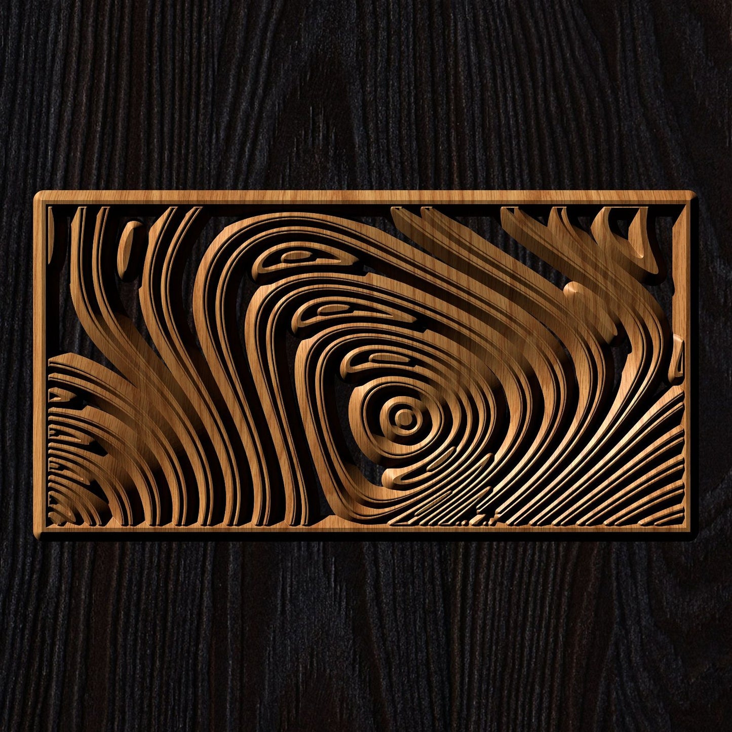 Jungle161S12 Wavy pattern Vector file for V- bit carving with software Vectric Aspire, Cut3D, ArtCAM - Bonitum CNC Model Studio