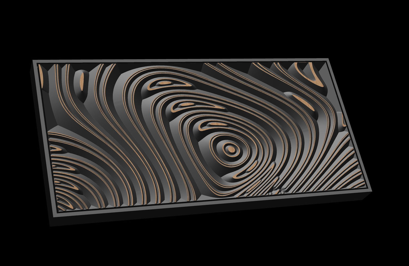 Jungle161S12 Wavy pattern Vector file for V- bit carving with software Vectric Aspire, Cut3D, ArtCAM - Bonitum CNC Model Studio