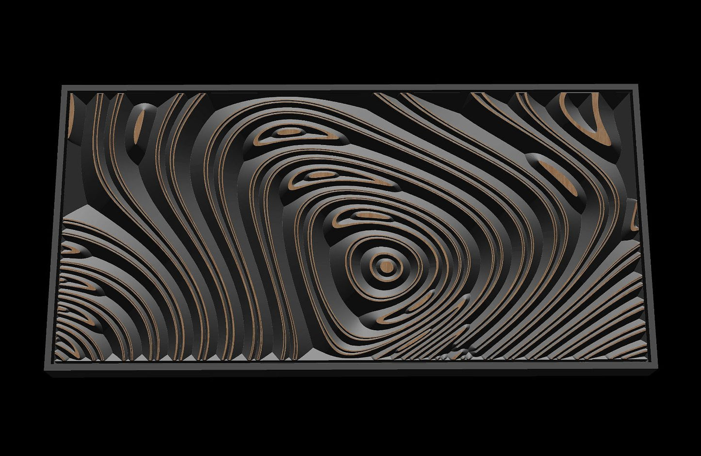 Jungle161S12 Wavy pattern Vector file for V- bit carving with software Vectric Aspire, Cut3D, ArtCAM - Bonitum CNC Model Studio