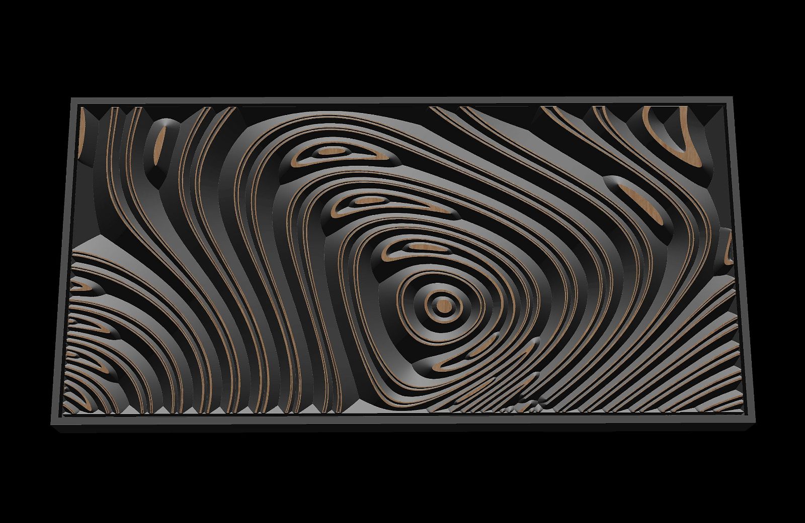 Jungle161S12 Wavy pattern Vector file for V- bit carving with software Vectric Aspire, Cut3D, ArtCAM - Bonitum CNC Model Studio