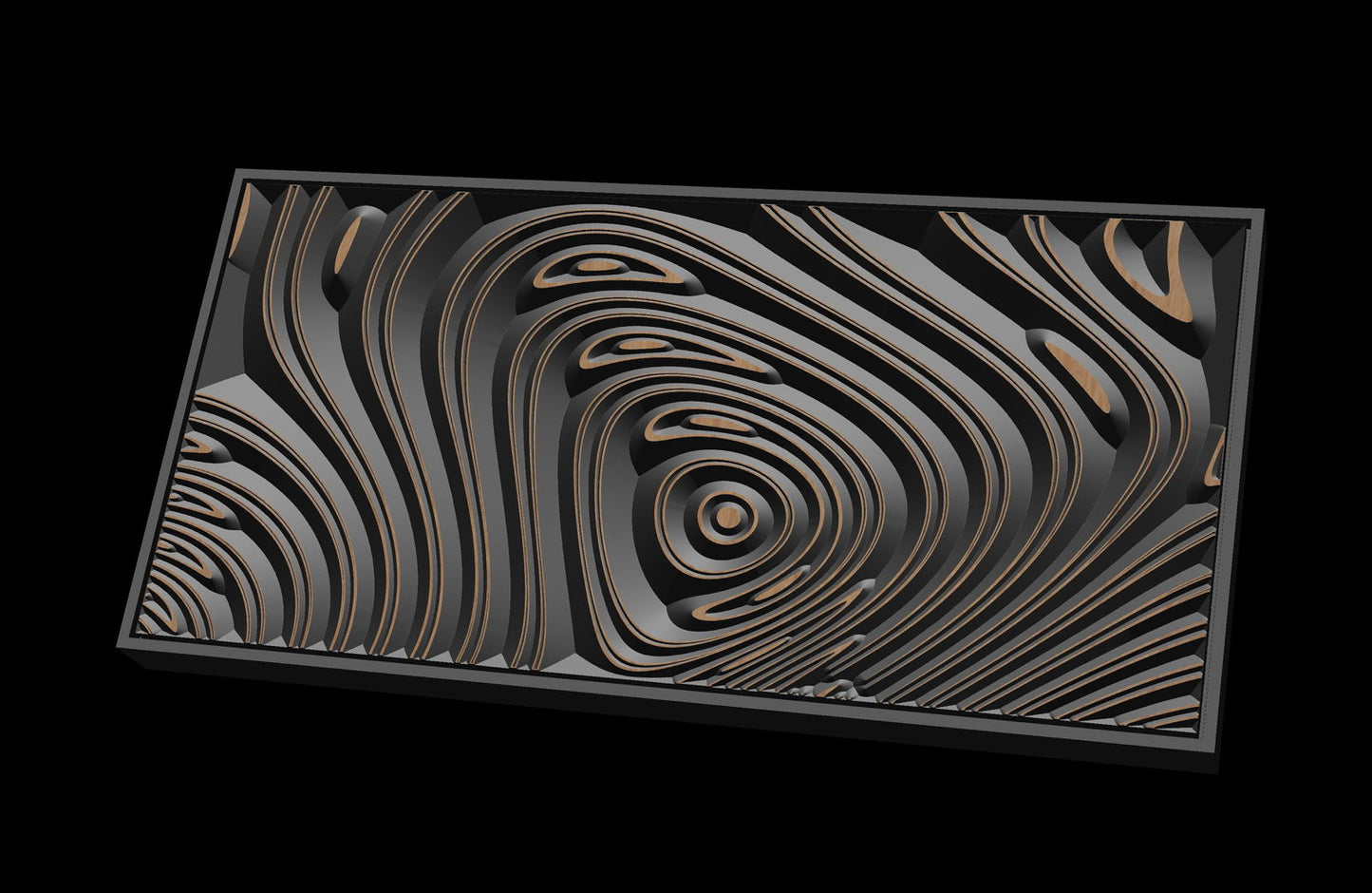 Jungle161S12 Wavy pattern Vector file for V- bit carving with software Vectric Aspire, Cut3D, ArtCAM - Bonitum CNC Model Studio