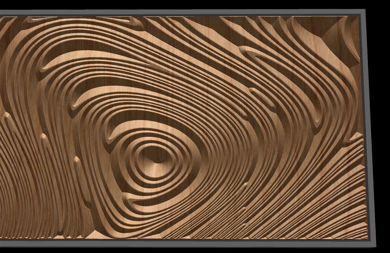 Jungle161S8 Wavy pattern Vector file for V- bit carving with software Vectric Aspire, Cut3D, ArtCAM - Bonitum CNC Model Studio